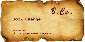 Bock Csenge névjegykártya